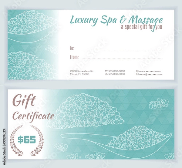 Obraz Spa, massage gift certificate template