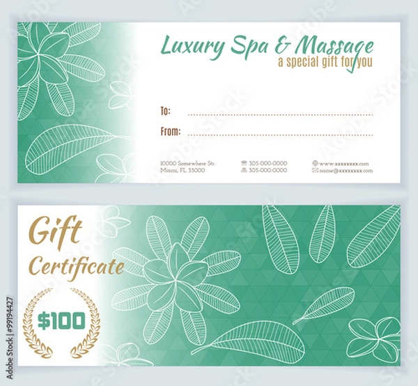 Obraz Spa, massage gift certificate template
