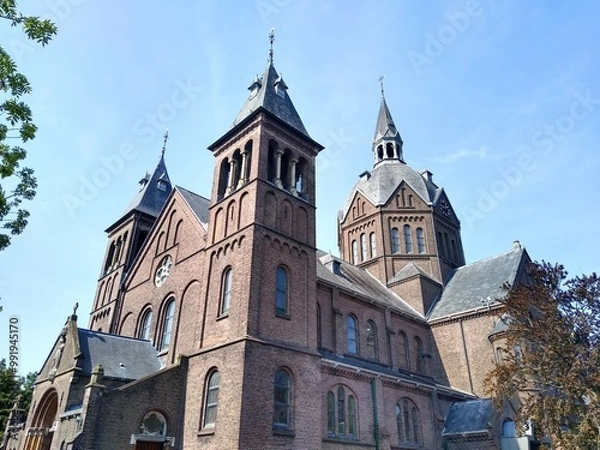Obraz Meerburgkerk church in Zoeterwoude-Rijndijk, South-Holland, Netherlands, built in 19th century.  Example of neogothic architecture. 