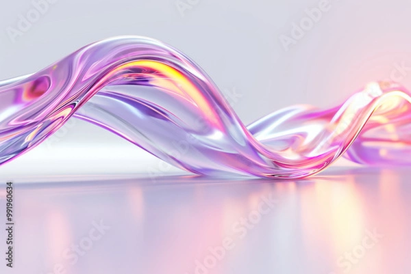 Fototapeta This stunning wallpaper showcases graceful, flowing waves in a variety of pastel colors. The gentle curves create a soothing and modern aesthetic suitable for any artistic application