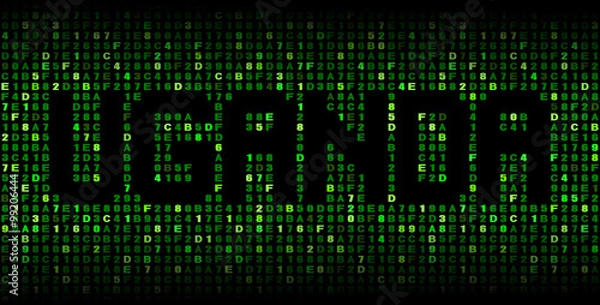 Obraz Uganda text on hex code illustration