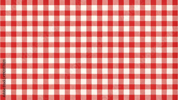 Fototapeta Traditional red and white checkered tablecloth pattern , checkered, traditional, tablecloth, red, white, pattern