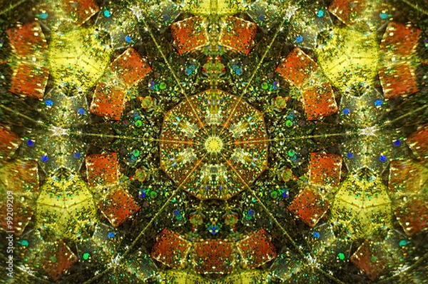 Obraz Abstract Background kaleidoscope effect polygon circle ornament.