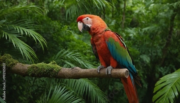 Fototapeta green winged macaw