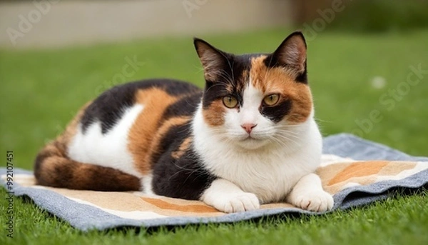 Fototapeta cat on grass