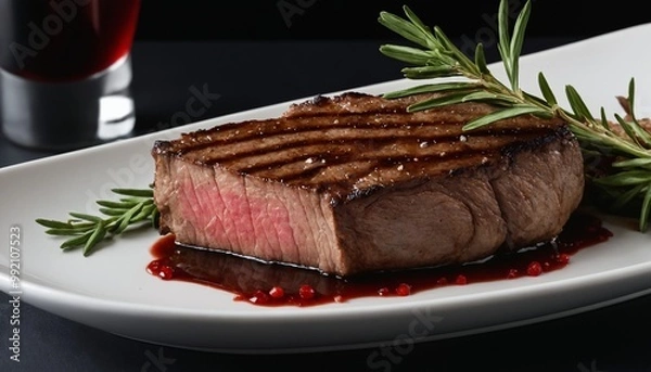 Fototapeta beef steak on a plate