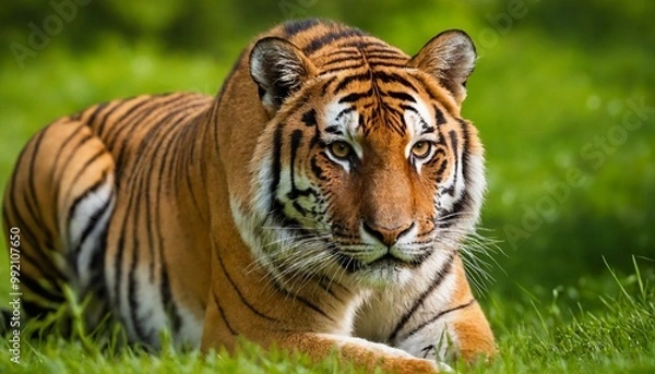 Fototapeta tiger in the grass