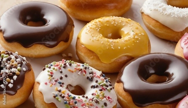 Fototapeta donuts with chocolate