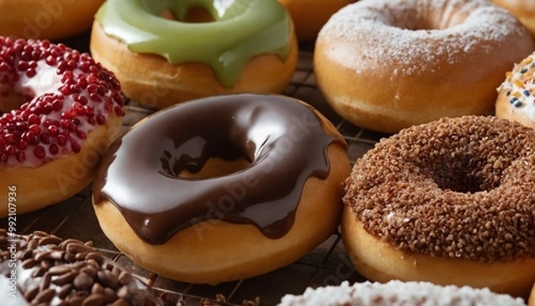 Fototapeta donuts with icing sugar