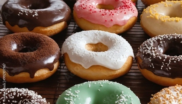 Fototapeta donuts with chocolate