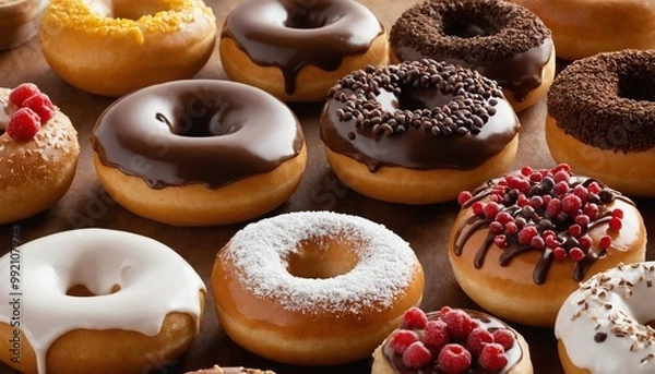 Fototapeta donuts with chocolate