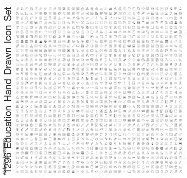 Obraz Education Hand Drawn line icon set 