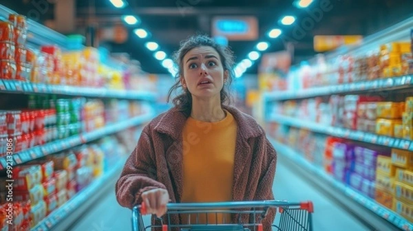 Fototapeta Shopping Confusion in Supermarket