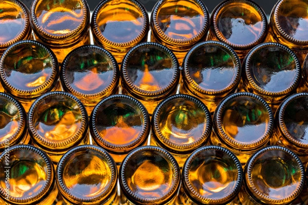 Obraz Bottom of empty glass bottles