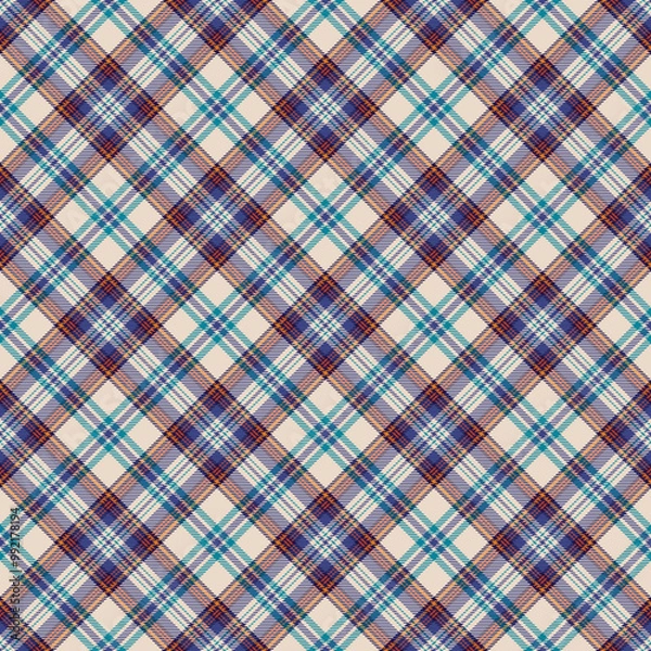 Fototapeta Modern Autumn Plaid Check Seamless Pattern - Cute plaid check repeating pattern design