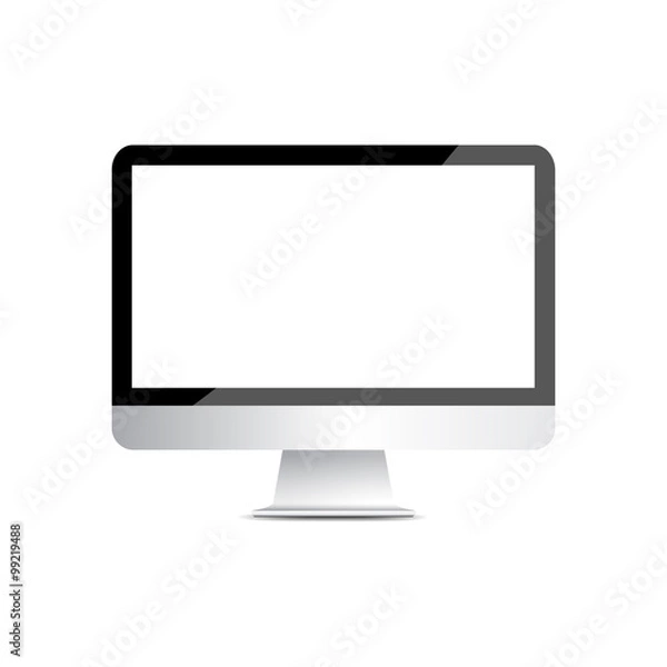 Fototapeta monitor screen on white background isolate vector illustration eps 10
