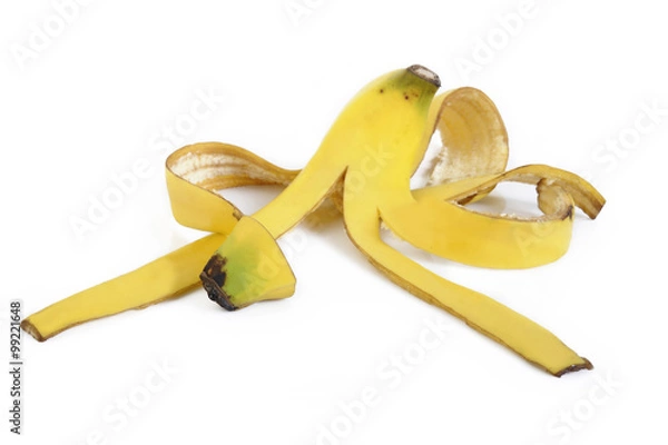 Obraz Banana peel on white background