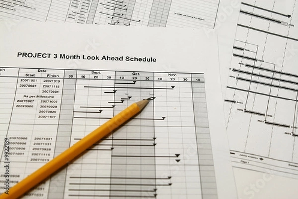 Fototapeta projects schedule look ahead concept