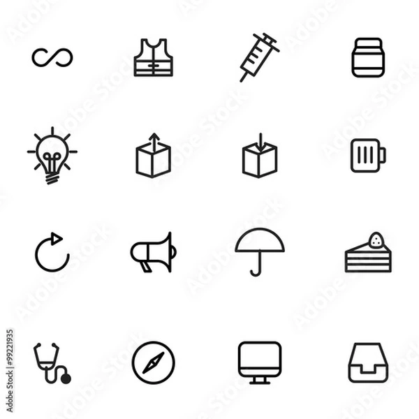 Obraz outline icon set vector illustration eps 10
