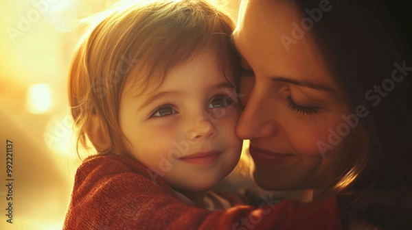 Obraz Mother and Child Together, Engaged in Activity