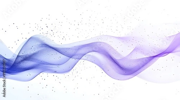 Fototapeta Abstract Purple and Blue Wave with Scattered Dots