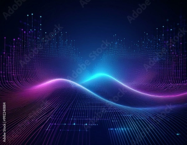 Obraz This digital art background is perfect for use in presentations, websites, and publications related to technology, digital transformation, data science, and education. Its versatility makes it an idea