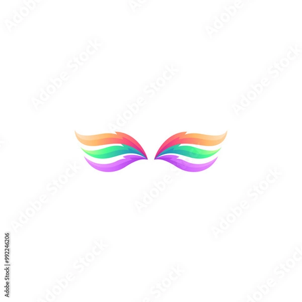 Fototapeta Wings logo with colorful gradient design style