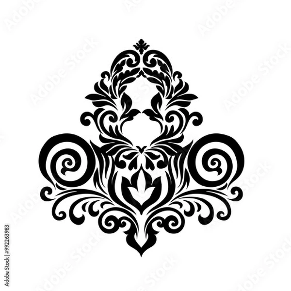 Obraz Vector vintage border frame engraving with retro ornament pattern in antique rococo style decorative