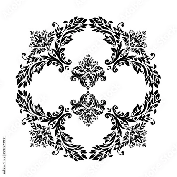 Obraz Vector vintage border frame engraving with retro ornament pattern in antique rococo style decorative
