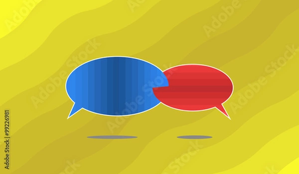 Obraz Vector icon concept with two interacting/overlapping call outs