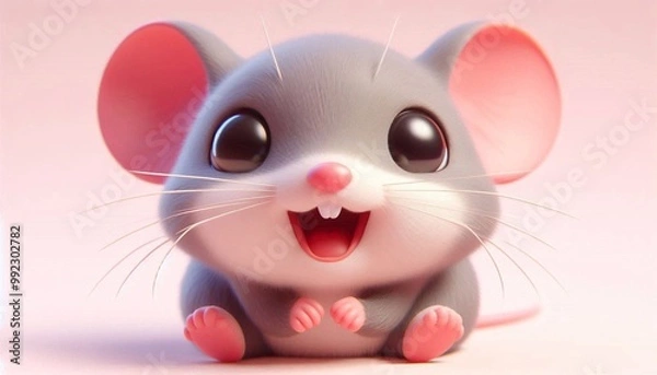 Fototapeta 3D lachende Maus