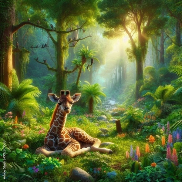 Fototapeta Kleine Giraffe