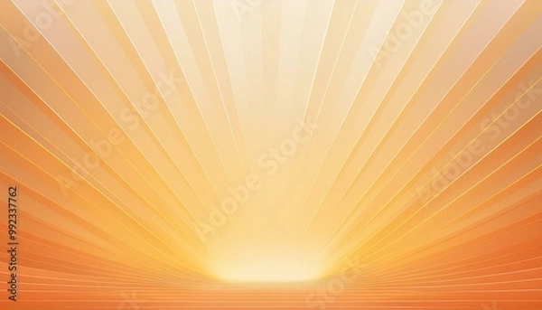 Obraz A warm, layered abstract design featuring glowing orange and yellow tones. The light rays form a radiant arc from a central point, perfect for backgrounds, presentations, and event graphics. 
