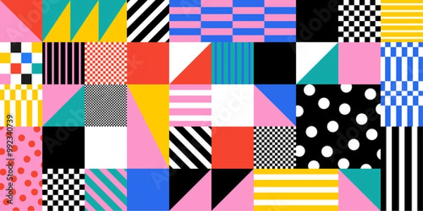 Obraz A-Playful-Geometric-multi-pattern-background