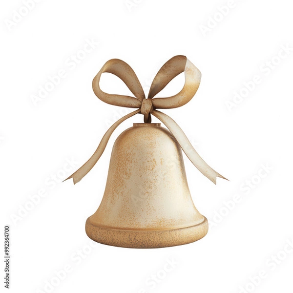 Fototapeta A bell with a ribbon tied around it