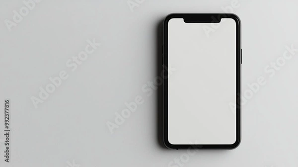 Fototapeta Modern Smartphone with Blank Screen on Minimalist Background for Business Transactions Concept