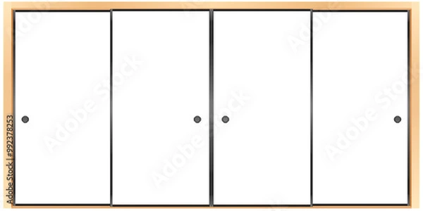 Obraz 黒色の襖フレーム　４枚