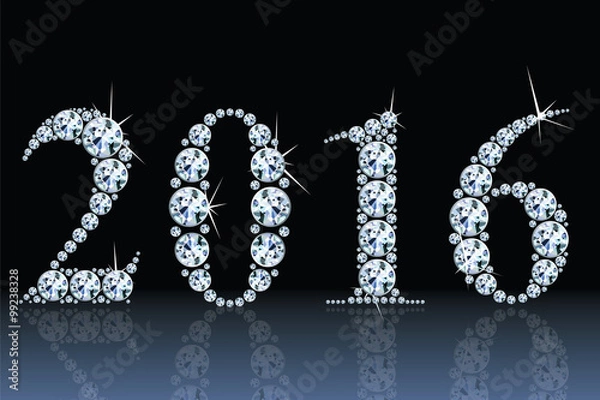 Obraz text from diamonds 2016, eps10 vector