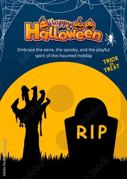 Fototapeta Halloween poster design vector with eps format.