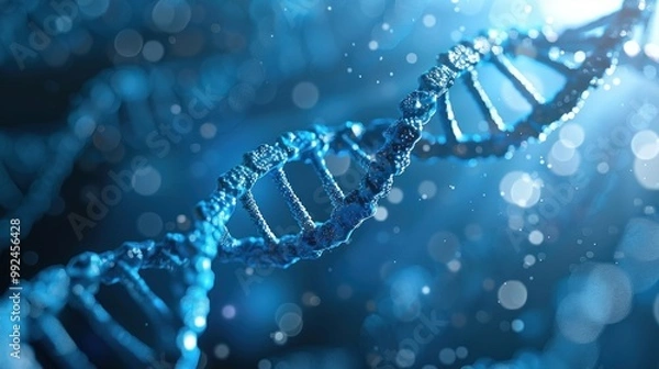 Fototapeta 3d DNA structure rendering abstract background AI generated image
