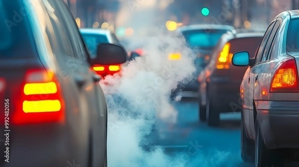 Obraz Busy City Street with Heavy Traffic.