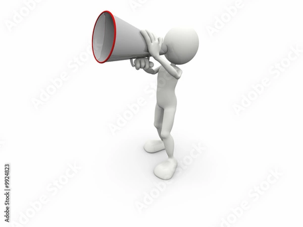 Obraz Omino 3D con megafono