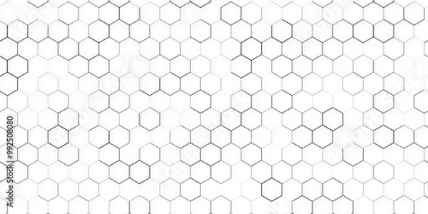 Fototapeta  honeycomb white Background, 3d Hexagonal structure futuristic white background and Embossed Hexagon