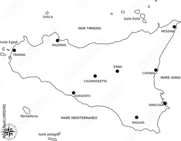 Obraz cartina sicilia