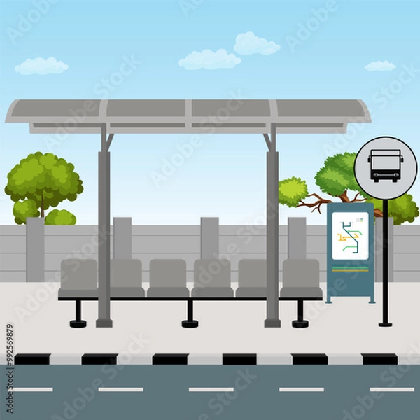 Obraz Halte bus vector