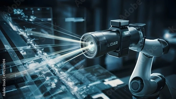 Fototapeta Lidar sensor device lidar machine 
