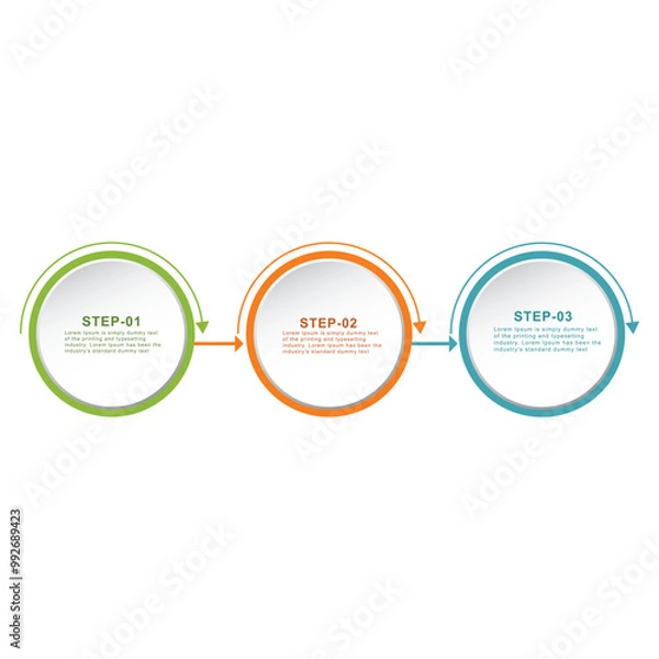 Obraz 3 step circles Vector infographic design