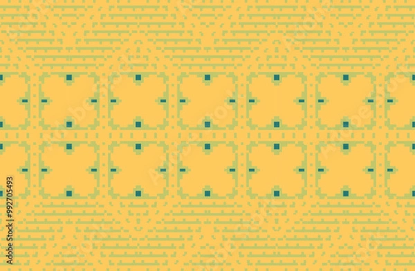 Fototapeta Ethnic Pattern Ndebele Traditional Pattern Drawingfolk Embroidery, Aztec Geometric Ornament Print. Design for Carpet, Wallpaper, Clothing, Wrapping, Fabric