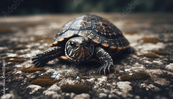 Obraz A turtle on the beach