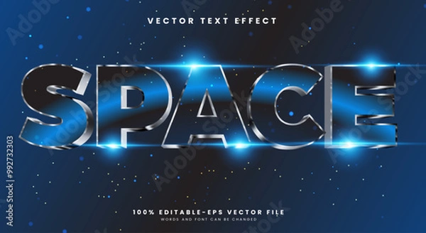 Fototapeta Space theme bright color editable text effect Template